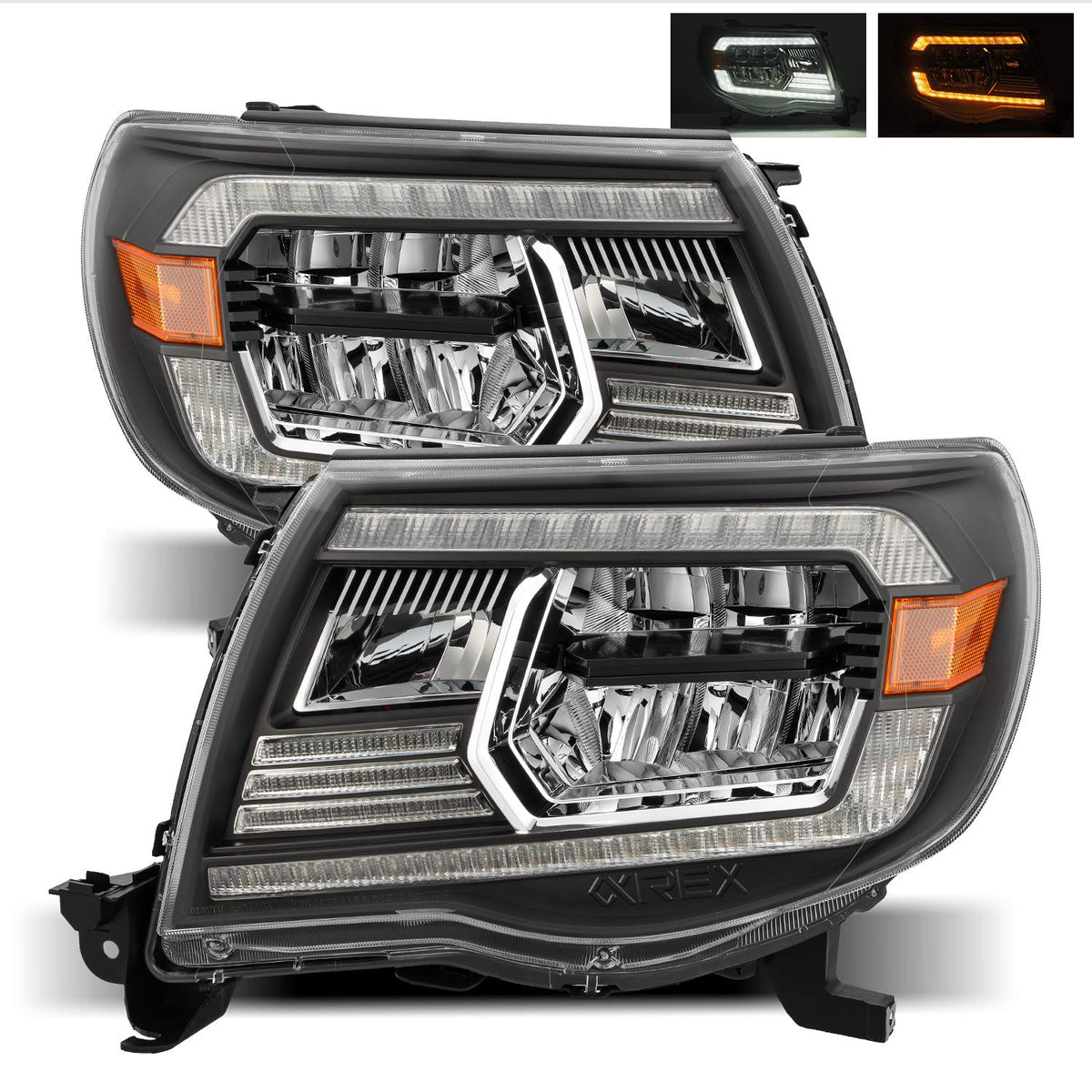 05-11 Toyota Tacoma LED Crystal Headlights Black