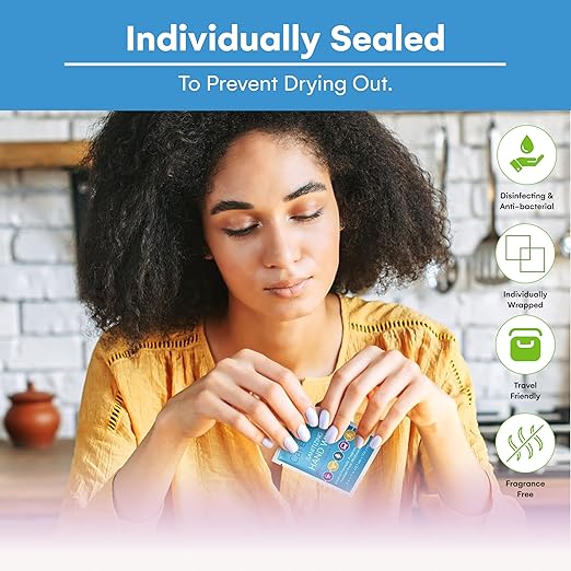 Care Touch Hand Sanitizer Wipes – 220 Individually Wrapped Packets (Packing may Vary)