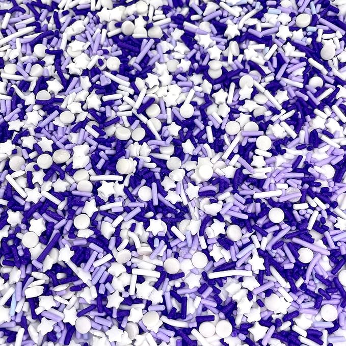 Manvscakes Sprinkles- Edible Cake and Cupcake Sprinkles with Assorted Shapes and Sizes, Purple Sprinkle Mix for Cookies, Ice Cream, Cake and Cupcake Decorating