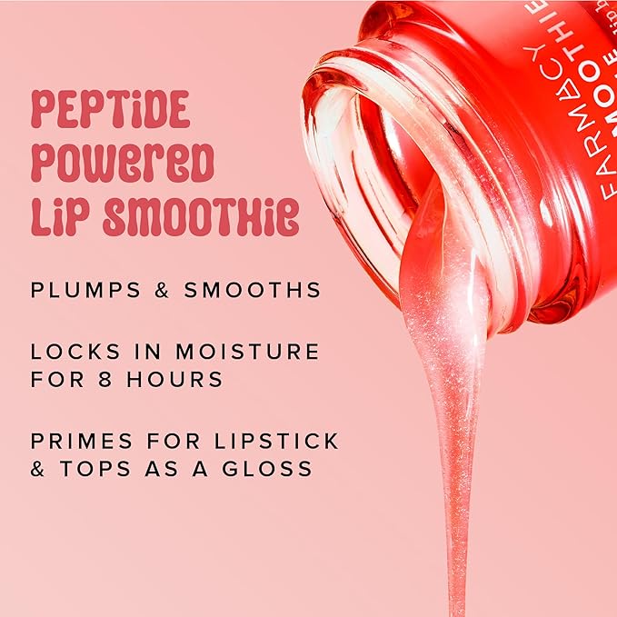 Farmacy Plump + Shine Lip Smoothie Duo - Peptide Lip Balm - Lip Moisturizer & Plumper with Vitamin C - Apple & Mango with High Gloss Finish