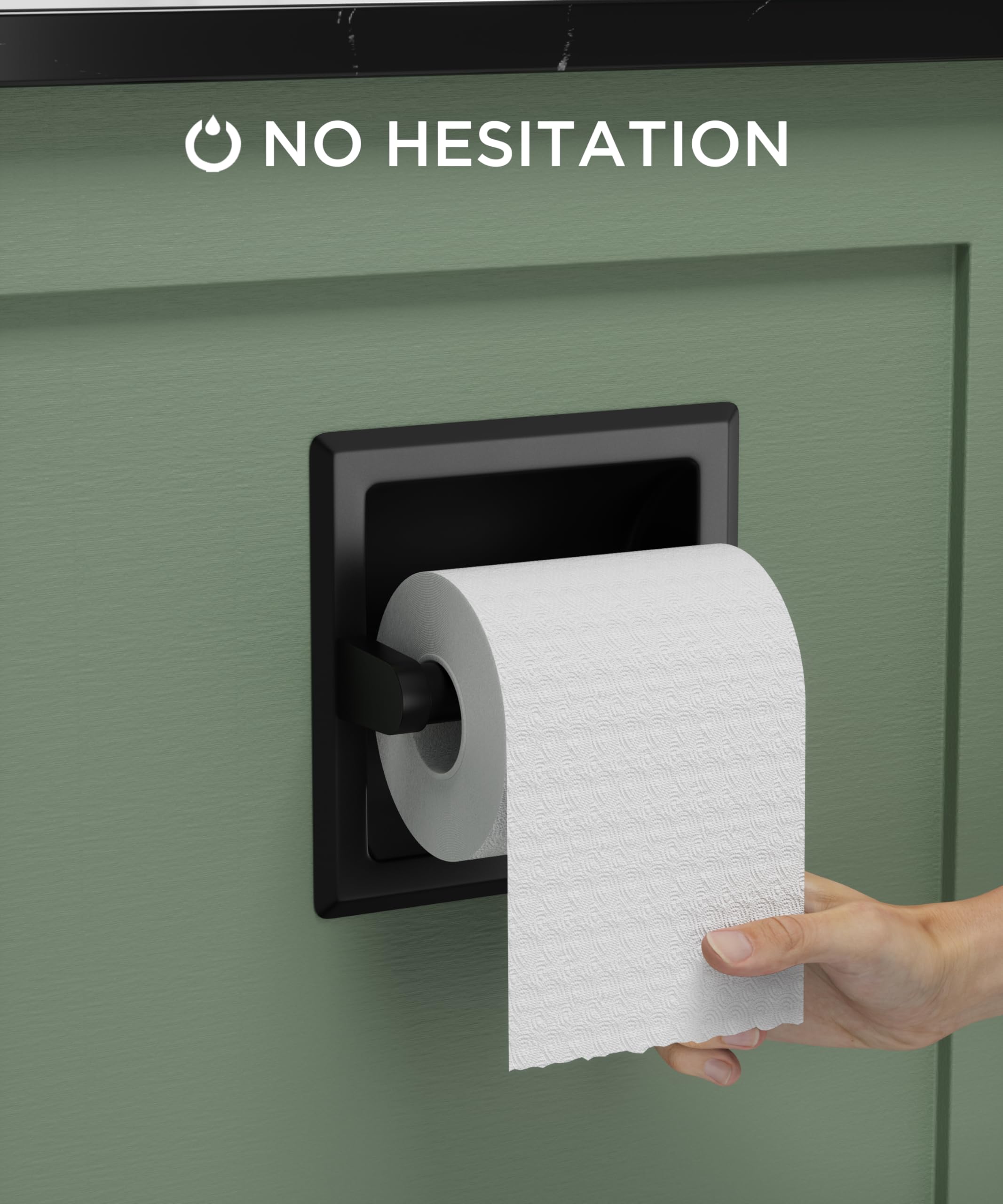 FORIOUS Recessed Toilet Paper Holder, Wall Mount Bathroom Tissue Holder