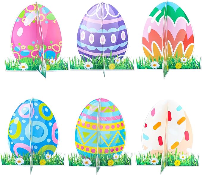 Gyufise 12 Pack Happy Easter Honeycomb Centerpieces for Table Decorations Bunny Easter Egg Centerpieces Decor for Easter Day Birthday Anniversary Party Supplies