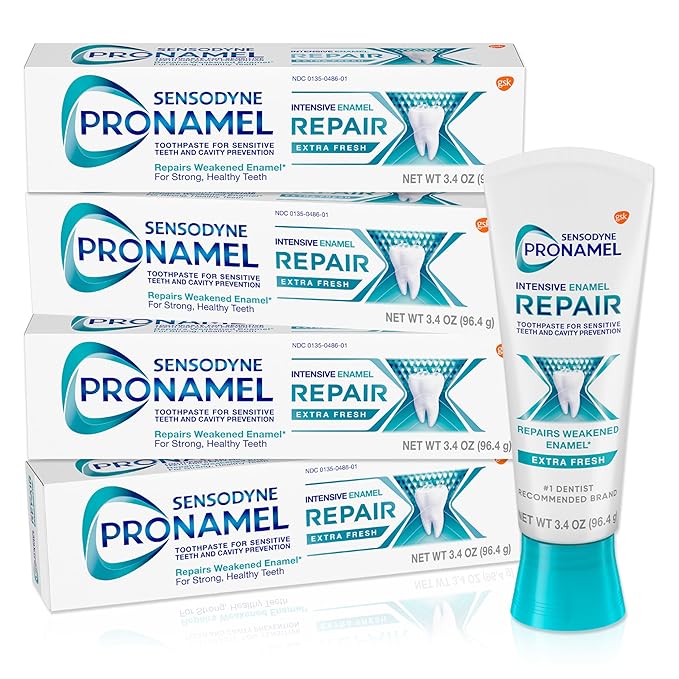 Sensodyne Pronamel Intensive Enamel Repair Toothpaste for Sensitive Teeth, to Reharden and Strengthen Enamel, Extra Fresh - 3.4 Ounces (Pack of 4)
