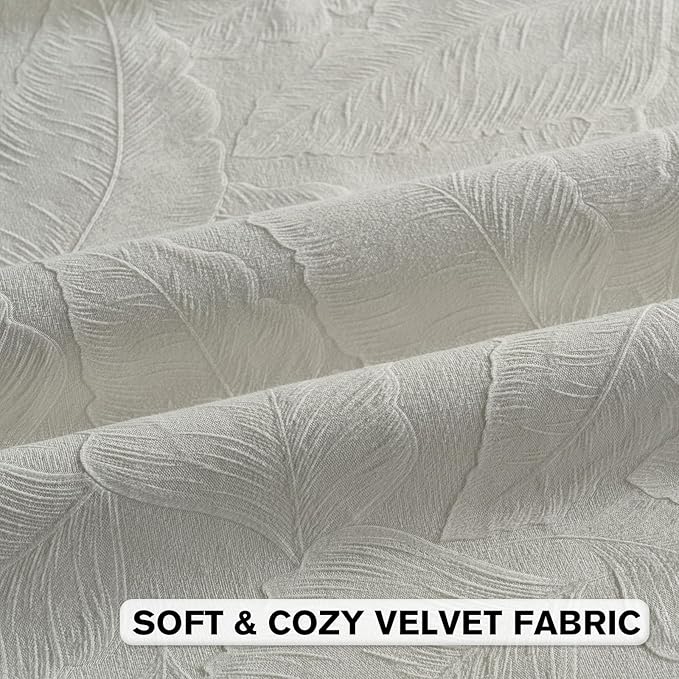 FUTEI Cream Velvet Throw Pillow Covers 22x22 Inch Set of 2,Soft Embossed Leaf-Relief Textured Cushion Cases,Natural Home Decor for Couch Living Room