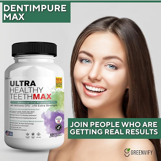 Ultra Healthy Teeth Max Probiotic Supplement, 40 Billion CFU, 60 Capsules, Advanced Oral Health Formula (2)