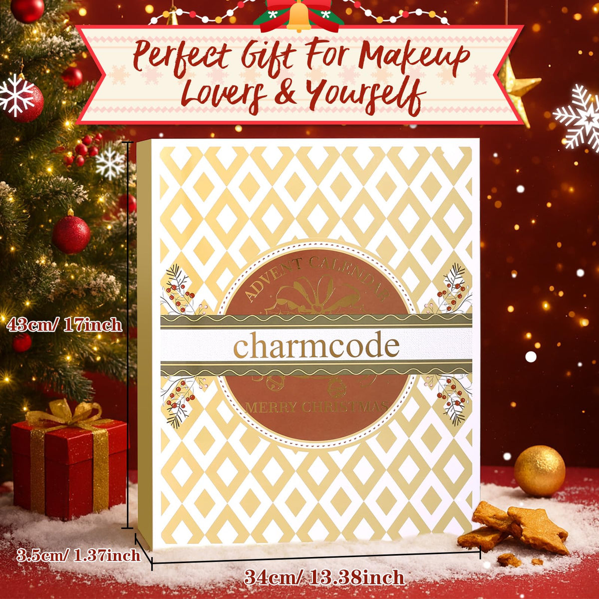 Makeup Advent Calendar 2025 – 24 Days Christmas Make Up Gift Set for Adlut Women & Teen Girls, CHARMCODE Xmas Cosmetic Countdown Calendar, Full Holiday Beauty Kits with Surprises