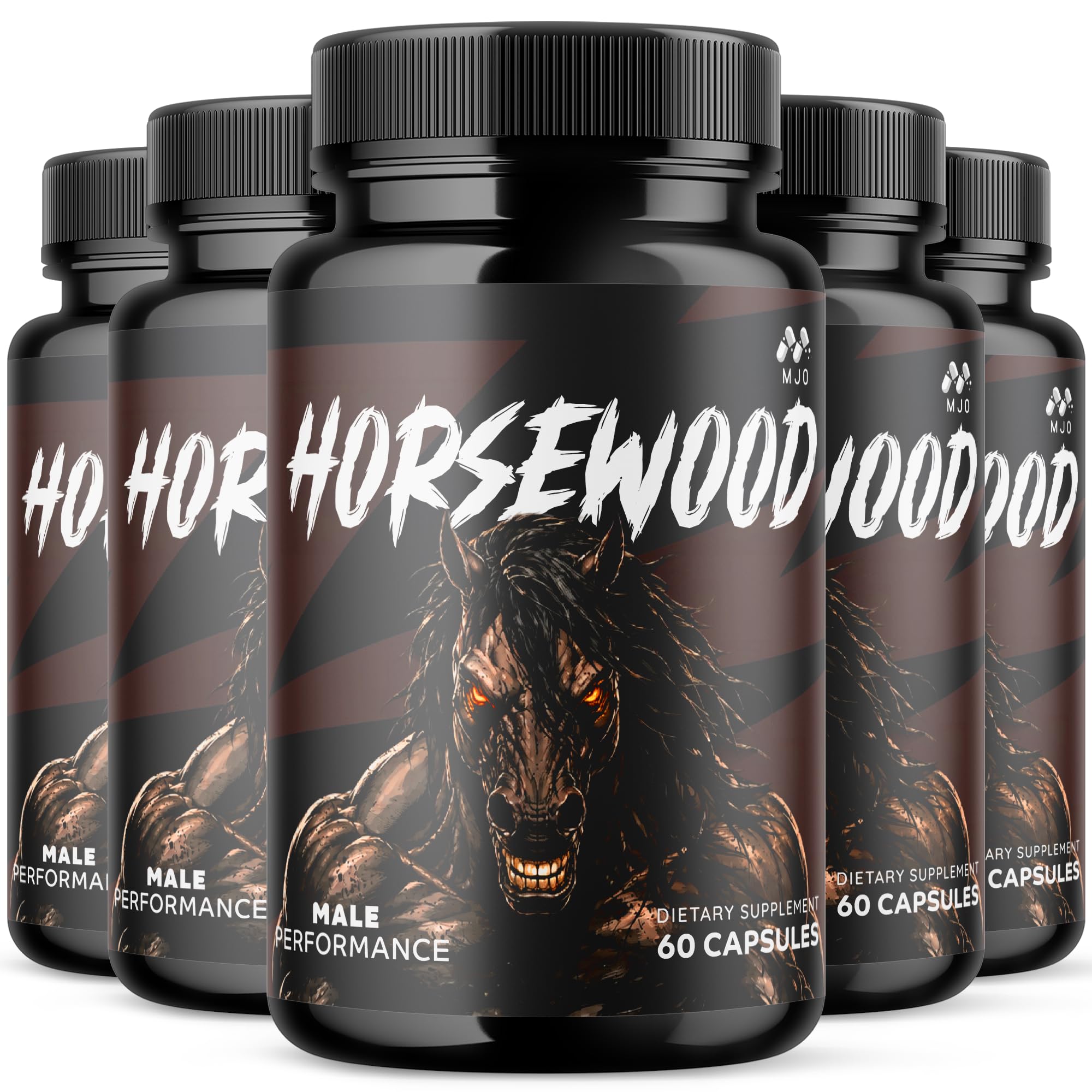 (5 Pack) Horsewood Capsules, Official Horsewood Pills for Men with All Natural Ingredients, Max Strength Supplement with Premium Vitamins Supporting Optimal Wellness and Advanced Health (300 Capsules)