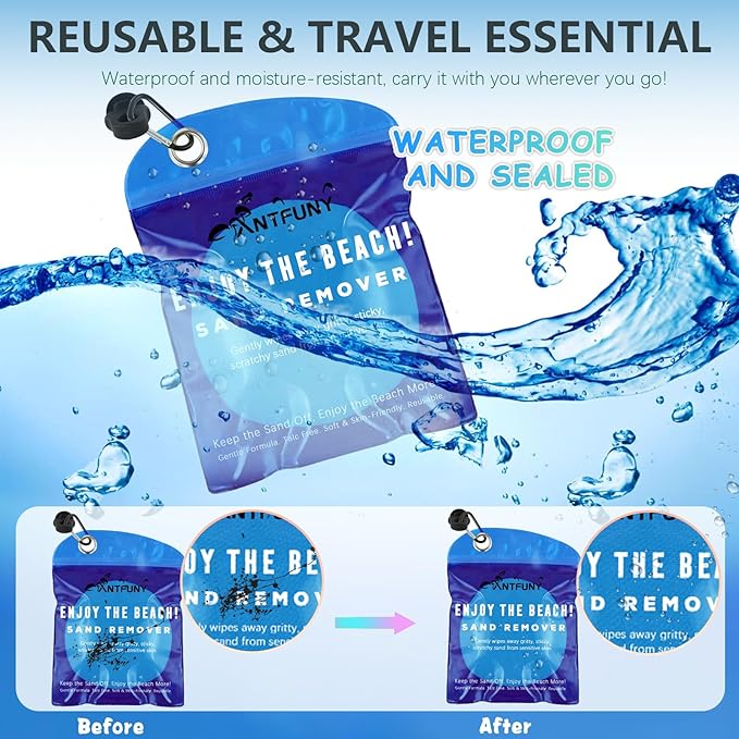 2 Packs Sand Remover Cleaner Eraser for Family Women Dog Beach Trip Essential Summer Vacation Must Have Travel Accessories Lake Day Necessities Cruise Ship Stuff Thing Gear Gift Supplies Item Towel