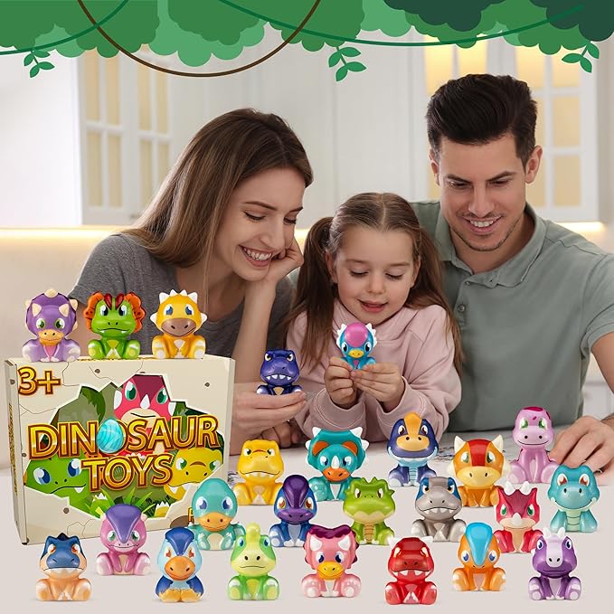 Party Favors for Kids 24PCS Dinosaur Squishy Toys,Goodie Bag Stuffers, Pinata Stuffers,Birthday Gifts for Boys & Girls,Treasure Chest Prizes,Classroom Prizes for Kids (Dinosaur) (Dinosaur)