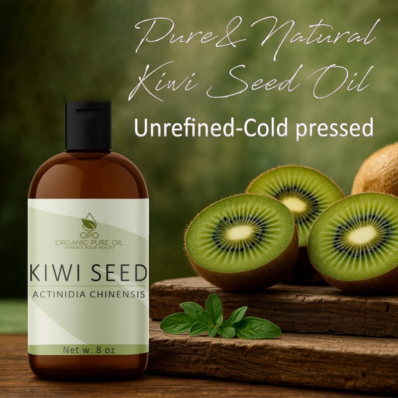 Kiwi Seed Oil - 8 oz - Pure, All Natural, Cold Pressed, Unrefined, Carrier Oil Perfect for Hair, Skin, Scalp, Body Care Vegan Moisturizer, DIY, Cosmetics - Packaging May Vary
