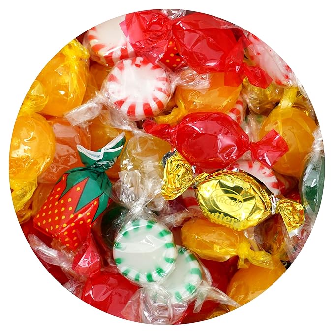 Hostess Mix, 2 Pound Bulk Candy (Approx. 150 pcs.), Candy, Old Fashioned Hard Candy Assortment, Butterscotch, Strawberry Candy, Cinnamon Discs, Peppermints