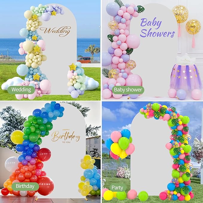 Metal Arch Backdrop Stand 7.2FT Gold Wedding Balloon Arched Backdrop Stand Square Arch Frame for Birthday Valentines Day Party Bridal Baby Shower Ceremony Decoration