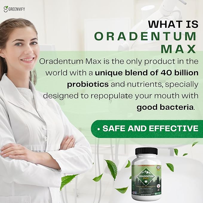Oradentum Max Probiotic Supplement, 40 Billion CFU, 60 Capsules, 30 Day Supply (3)