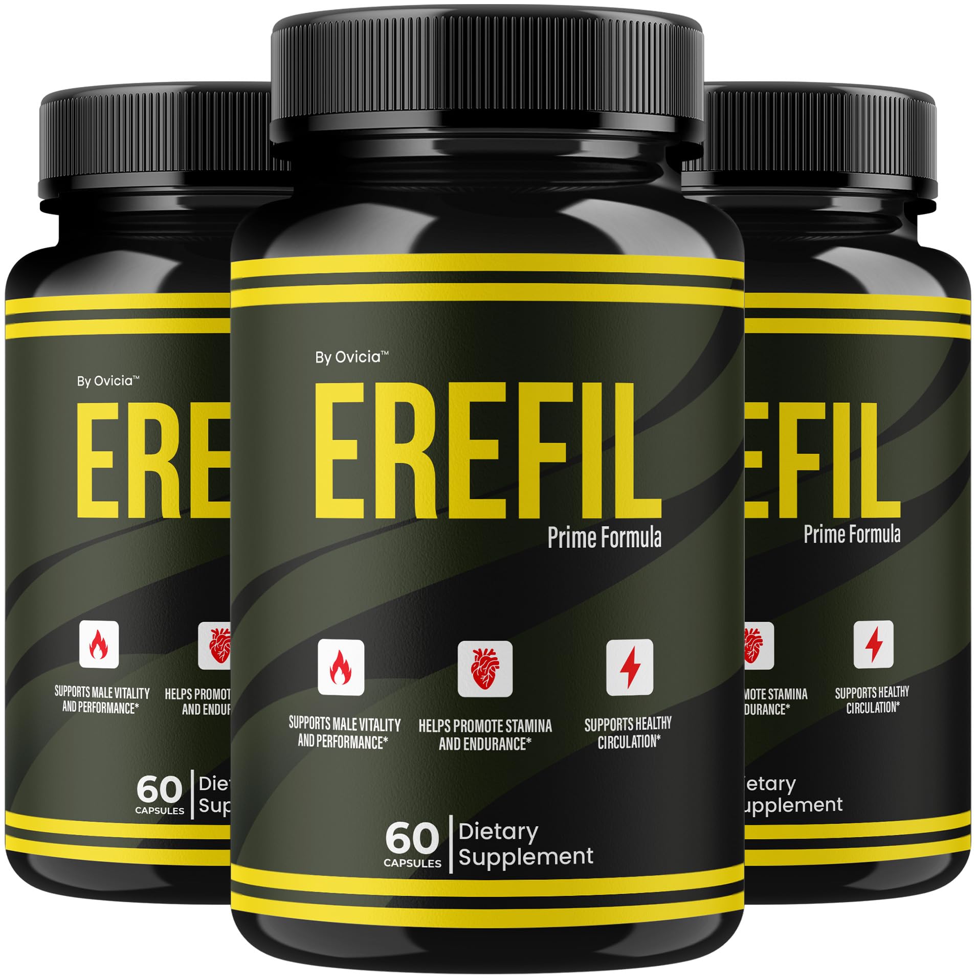 (3 Pack) Erefil Capsules - Official Erefil Pills Advanced Premium Formula Support Maximum Strength, All Natural Ingredients Vitamins for Overall Health & Wellness Reviews, 180 Capsules for 3 Months