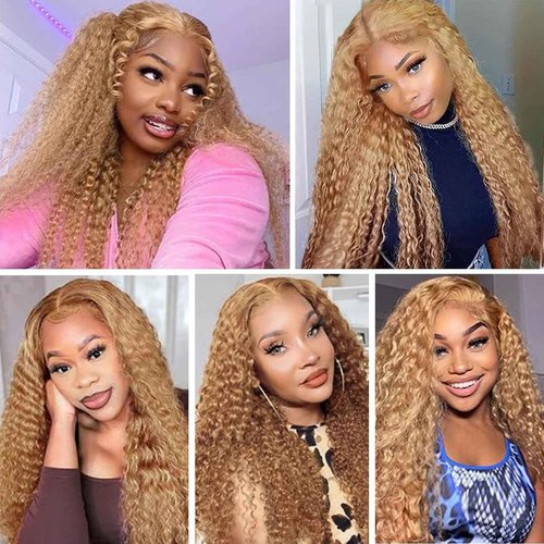 Fabimiya 18 20 22 Inch Human Hair Bundles Honey Blonde 27# Jerry Curly Bundles Human Hair 100% Unprocessed Soft Sewn In Hair with Double Weft for Black Women