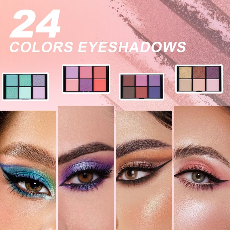 Makeup Kit for Teen Girls, Complete Cosmetic Set with Eyeshadow Palette, Lipstick, Blush, Lip Gloss, Brushes, Gifts Pink