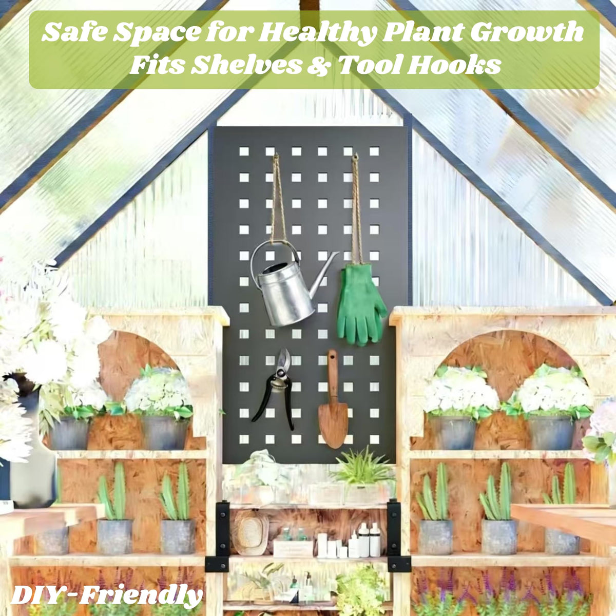 Jiliusure 6 x 4 FT Polycarbonate Greenhouse with Roof Vent, Charcoal Black