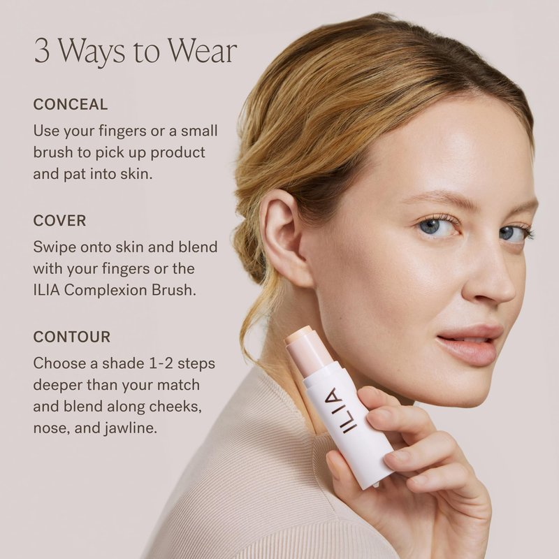 ILIA - Skin Rewind Complexion Stick - Foundation + Concealer + Skincare | Non-Toxic, Vegan, Cruelty-Free, Clean Makeup (0.35 oz | 10 g)