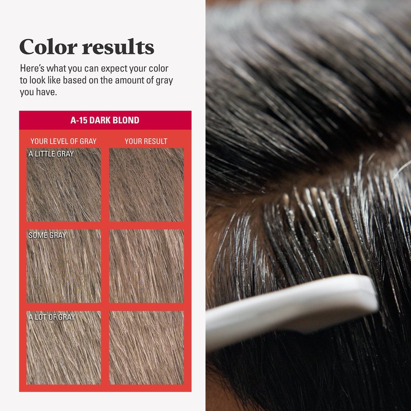 Just For Men Easy Comb-In Color Mens Hair Dye, Easy No Mix Application with Comb Applicator - Dark Blond, A-15, Pack of 1