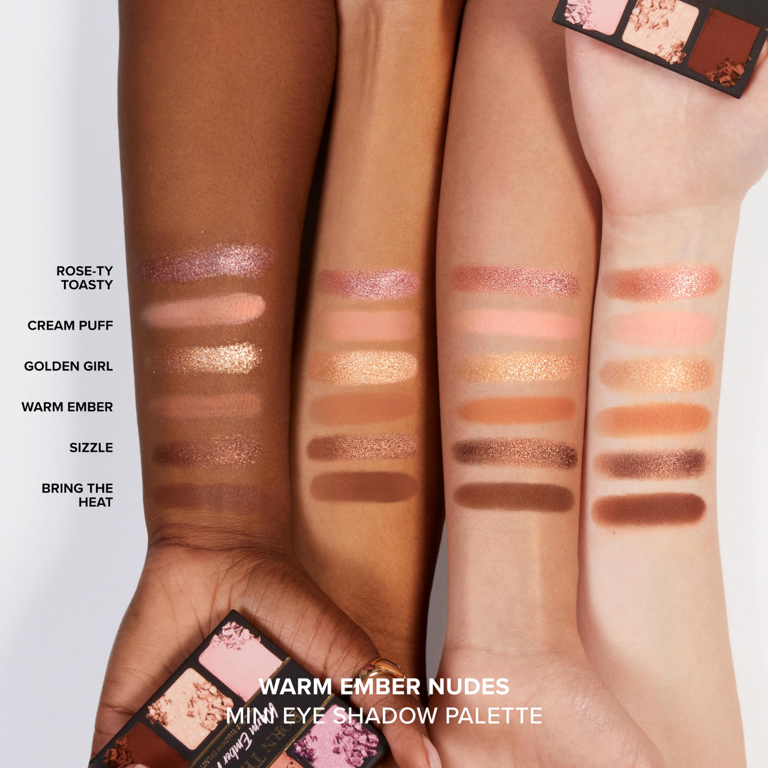 Too Faced Born This Way Natural Nudes Mini Eye Shadow Palette Makeup | Creamy, High Pigment Matte + Shimmer Shades, 0.2 Ounce, Warm Ember Nudes