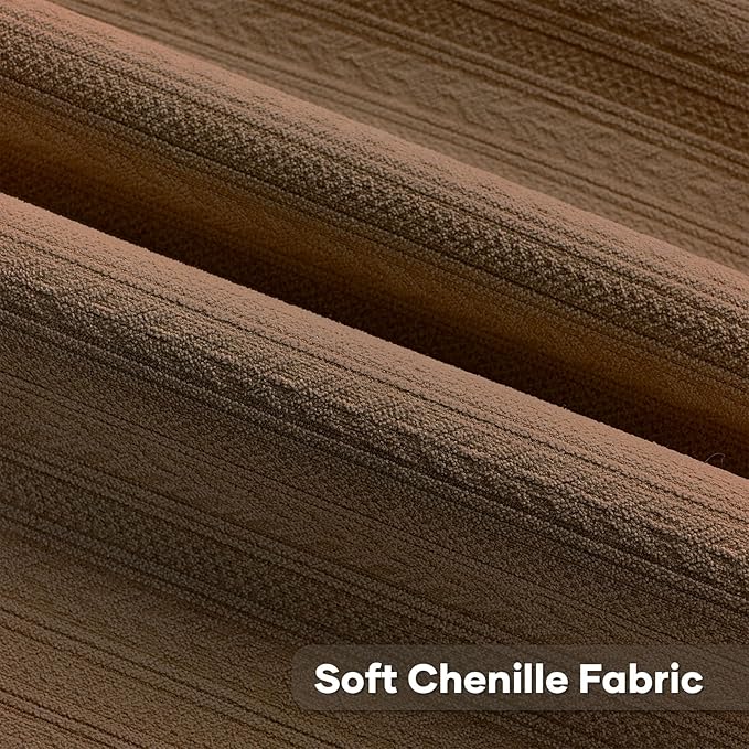 FUTEI Dark Brown Decorative Throw Pillow Covers 18x18 Inch Set of 2,Soft Cozy Wheat Ear Striped Patterns Cushion Cases,Modern Home Decor for Couch Bed Living Room