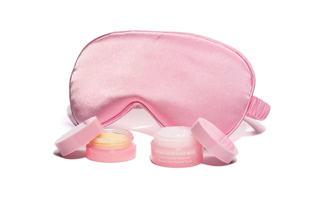HydroPeptide Beauty Rest, Sleep Mask Trio Set: Hydro Lock Sleep Mask, LipLock Hydrator & 100% Silk Sleeping Mask