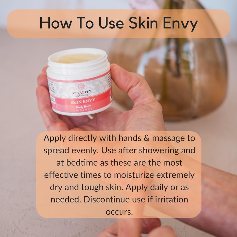 Vitality Extracts Skin Envy Balm - Moisturizer, Beeswax, Vitamin A, Skin Care, All Natural, Coconut Oil