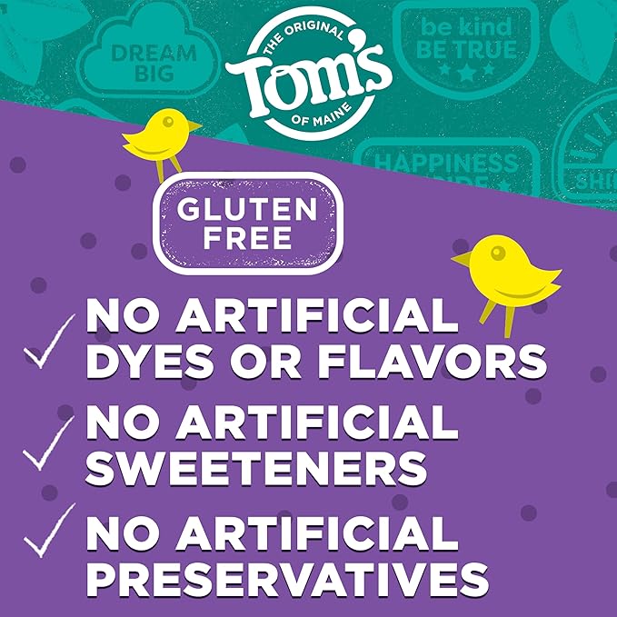 Tom's of Maine Fluoride-Free Toddler Training Toothpaste, Mild Fruit, 1.75 oz. 3-Pack (Packaging May Vary)