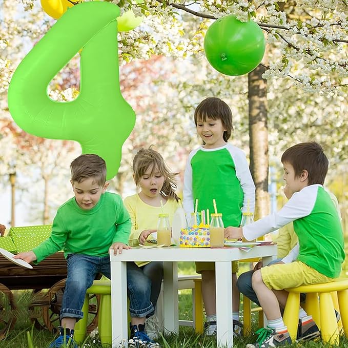 Fluorescent Green Number Balloon 40 inch Giant Foil Helium Balloons Green Number 1 Balloon for 1st Birthday Party Decorations