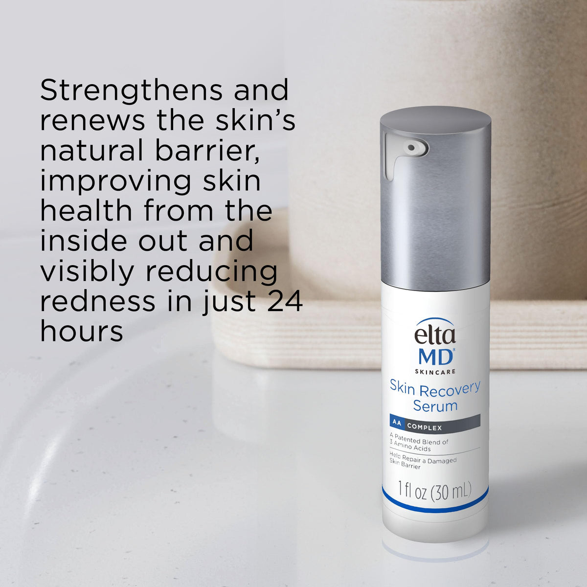 EltaMD Skin Recovery Face Serum, Redness Relief, Facial Serum Visibly Reduces Redness in 24 Hours, For Sensitive Skin, 1.0 oz Pump