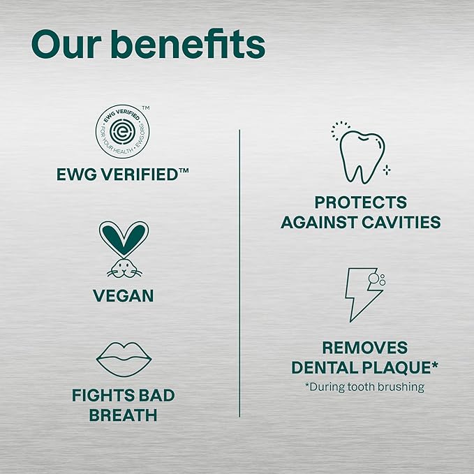 ATTITUDE Fresh Breath Toothpaste with Fluoride, Peppermint Flavor, Vegan & Cruelty-Free, Sugar-Free, Plant & Mineral-Based Ingredients, Clean Oral Care, 4.2 Oz