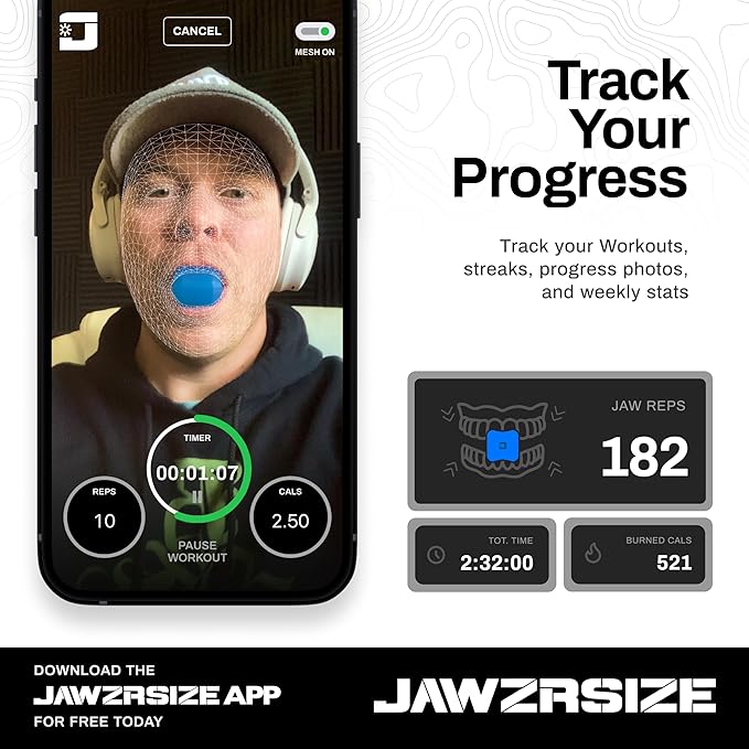 Jawzrsize Pop N Go and Custom Fit Jaw Enhancer Bundles- Jaw, Face, and Neck Exerciser and Toner