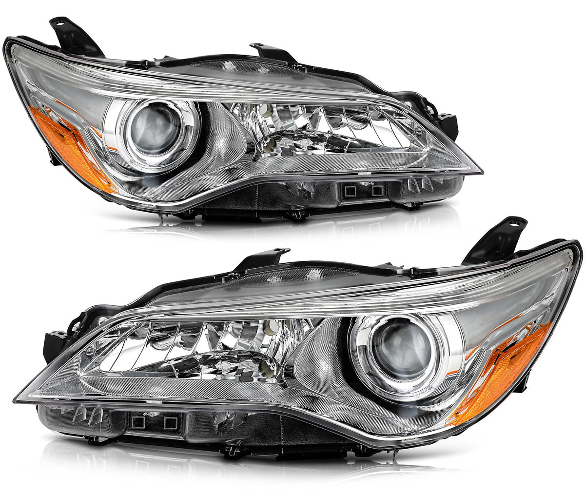 LSAILON Headlight Assembly Replacement Fit 2015-2017 for Toyota Camry Headlamp 8115006860 TO2502222 209610009 Chrome Housing Amb