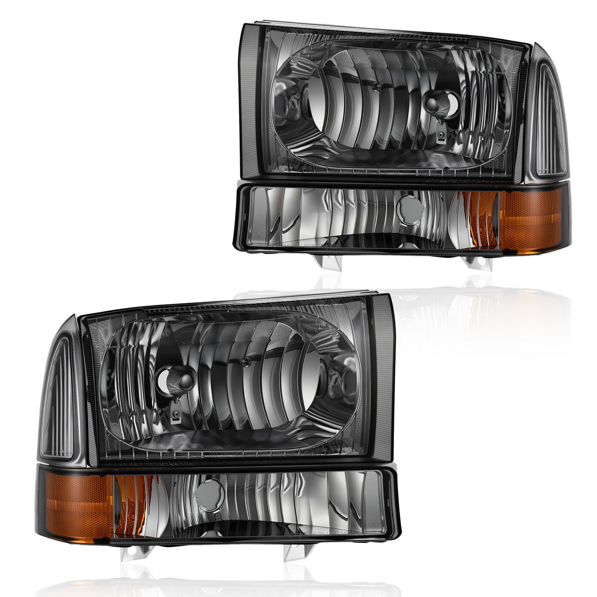 AUTOSAVER88 Headlight Assembly kit Compatible with 1999-2004 Ford F250 F350 F450 F550 Super Duty/2000-2004 Excursion Headlamp Re