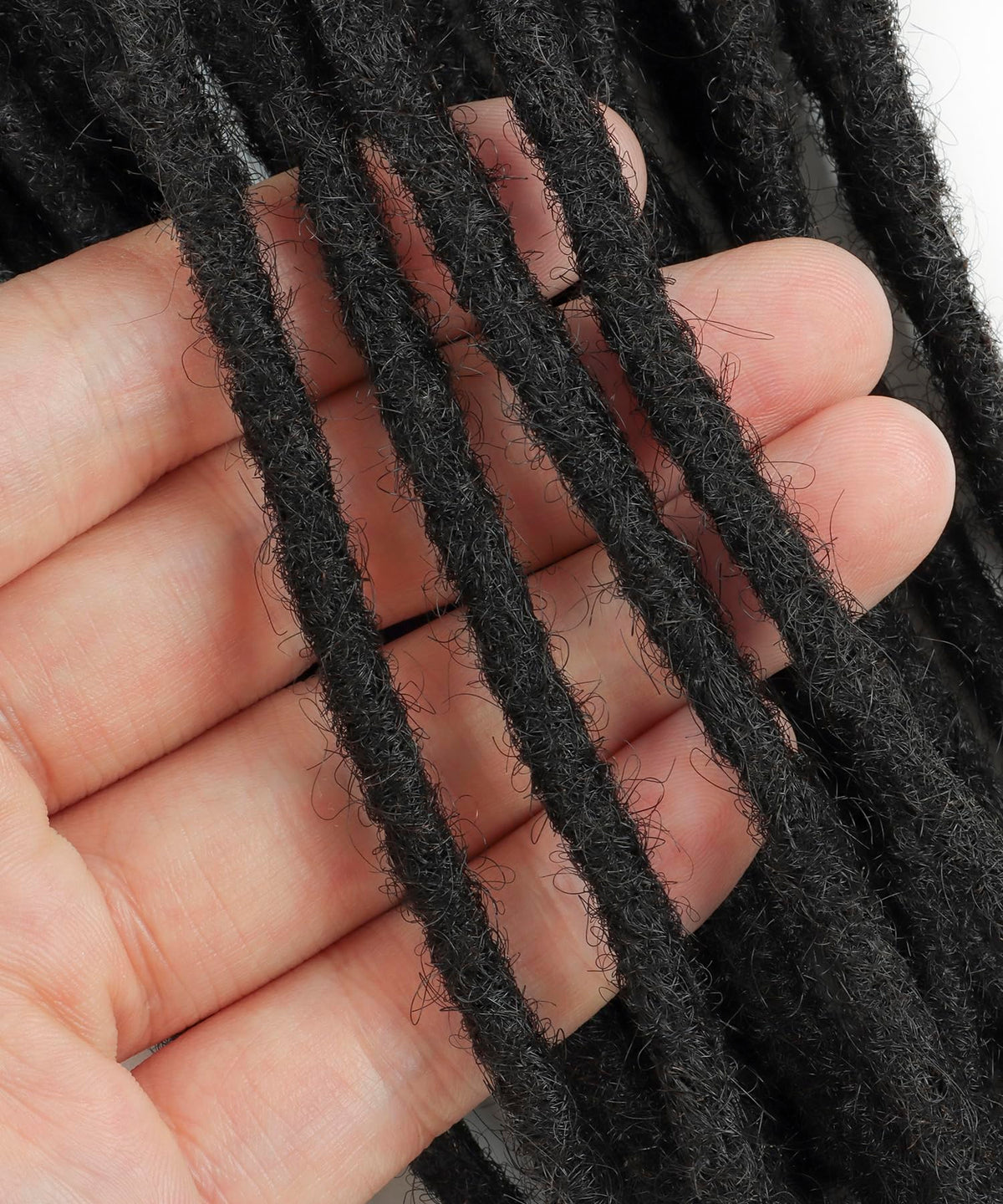 Cypsin 6inch 30 Strands 100% Human Hair Dreadlock Extensions 0.4cm Width Full Handmade Loc Extensions Human Hair for Men Women Kids Permanent Dread Extensions Can Be Dyed Bleached Curled Natural Black