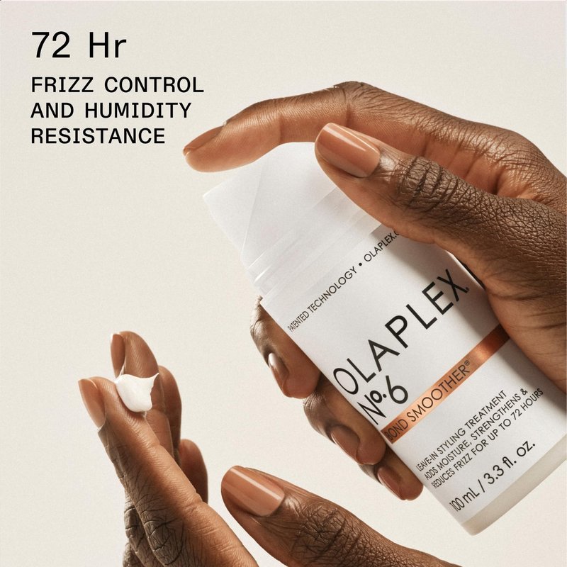 Olaplex Nº. 6 Bond Smoother: Leave-In Styling Treatment | Smooths,Conditions,& Strengthens | Frizz Control for Up to 72 Hours-| For Coily,Curly,Straight,and Wavy,100 mL / 3.3 Fl Oz,(Pack of 2)
