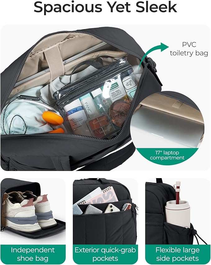 BAGSMART Gym Bag for Women, Duffle Bag for Travel with Wet Pocket, Lightweight Carry on Weekender Duffel, Water Resistant