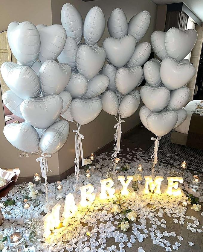 Lovoir 12 Pcs Pink Heart Shape Foil Mylar Balloons 18 Inch Love Balloons for Valentine's Day Birthday Party Decorations Wedding Engagement Romantic Decor (Baby Pink & Baby Blue & Olive)
