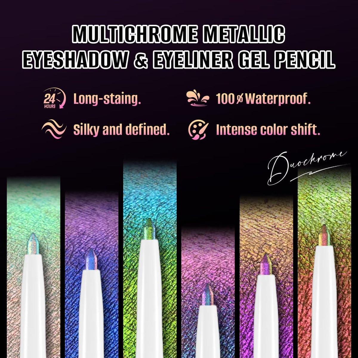 CHARMACY Chameleon Eyeliner Gel Pen, Color Changing Eyeliner, Long-Lasting, Waterproof & Smudge-Proof Formula, Metallic & Shimmer Shades for Creative Makeup, Easy Application (B02)