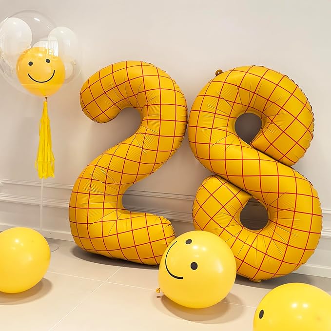 40" Matte Yellow Balloons Toy Inspired Story Theme party Supplies, Number Birthday Decoration, Cowboy Decorations Western, Cowgirl Party Balloon Digital 8