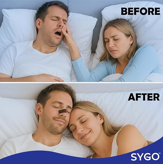 60 Pcs Nose Strips for Breathing | Nasal Strips for Snoring & Sleeping | Drug-Free Solution to Improve Sleep and Workout Performance | Oil & Sweat-Proof Extra Strength Adhesive | Anti Snoring