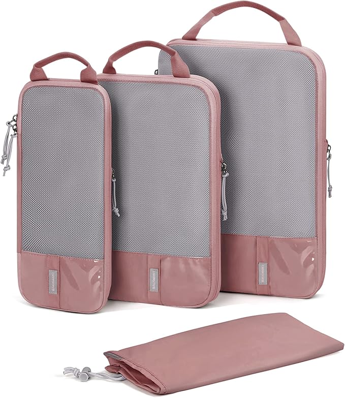 BAGSMART 6 Set /4 Set/2 Set Compression Packing Cubes for Travel, Lightweight Luggage Organizer Bags, Durable Space Saver Bags Travel Essentials