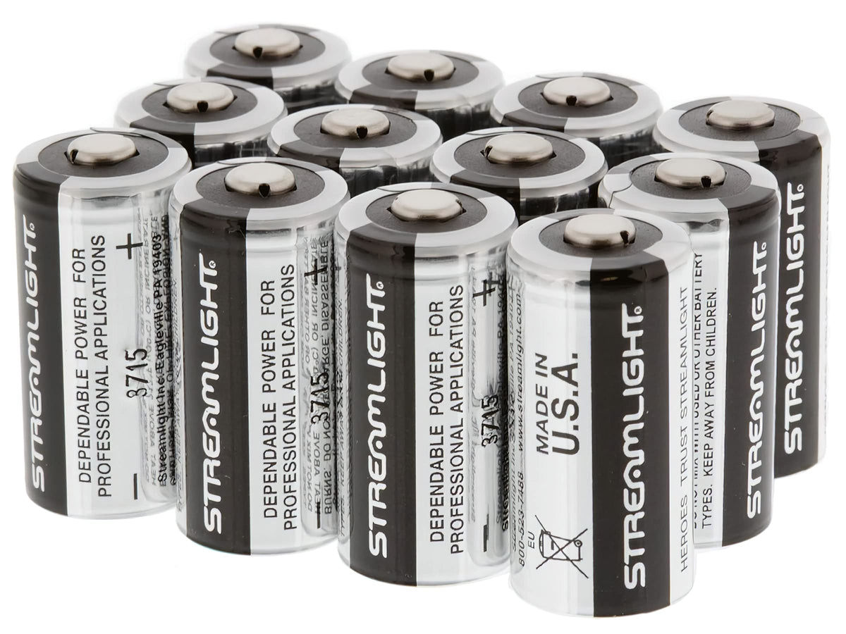 Streamlight 85177 CR123A Lithium Batteries, 3 V, 12 Count
