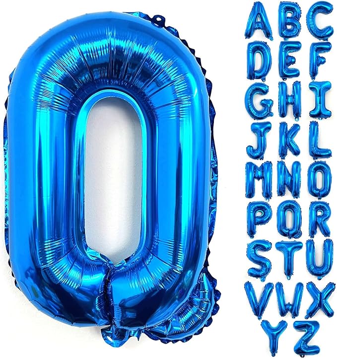 Lovoir 40 Inch Large Blue Letter Q Balloons Big Size Jumbo Mylar Foil Helium Balloon for Birthday Party Celebration Decorations Alphabet Blue Q