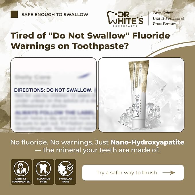 Dr. White’s Fluoride-Free Toothpaste for Adults & Kids – Dentist-Formulated, Swallow-Safe, Mint-Free – Nano Hydroxyapatite, Sensitivity Relief Complex™ (3.5 Ounce (Pack of 3), Island Escape Trio)