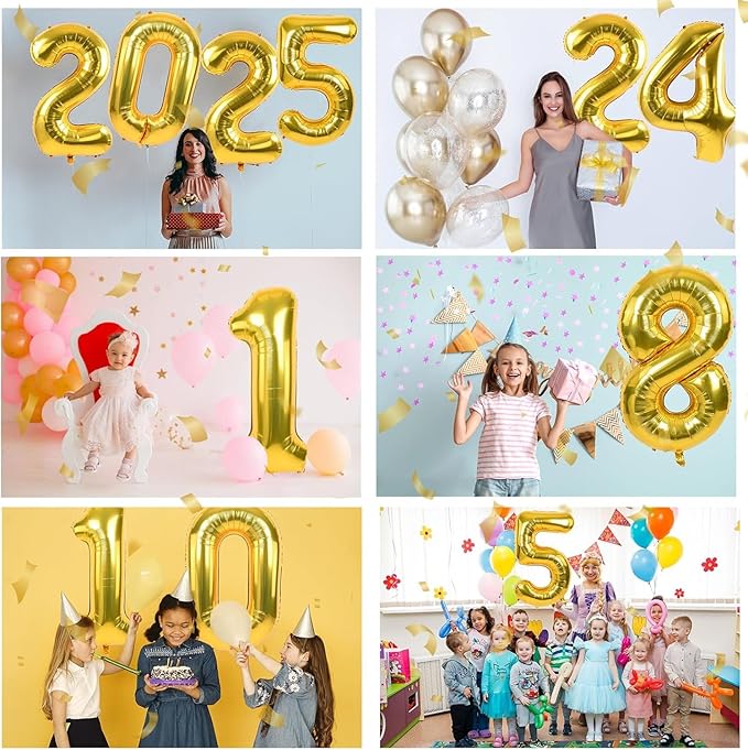 40 inch Gold Number Balloon Giant Foil Helium Balloons Gold Number 0 Balloon for Birthday Party Anniversary Decorations Supplies