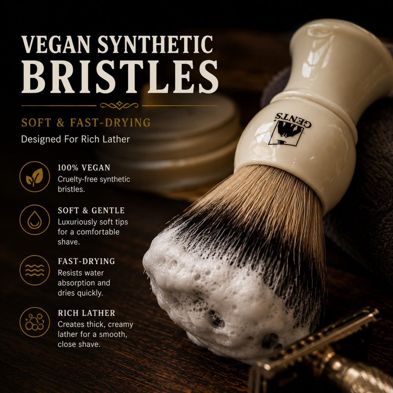 G.B.S Heavy Duty Ceramic Ivory Shaving Mug with Knob Handle and Natural Soap