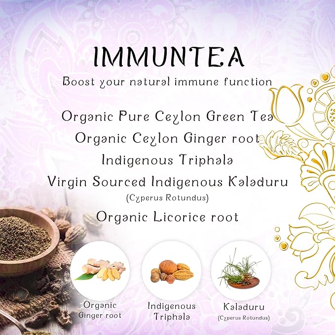 Térapy Ceylon ImmunTea Ayurvedic Tea | All Natural Herbal Ingredients | 20 Count Individually Wrapped Tea bags | Helps boost your immunity naturally