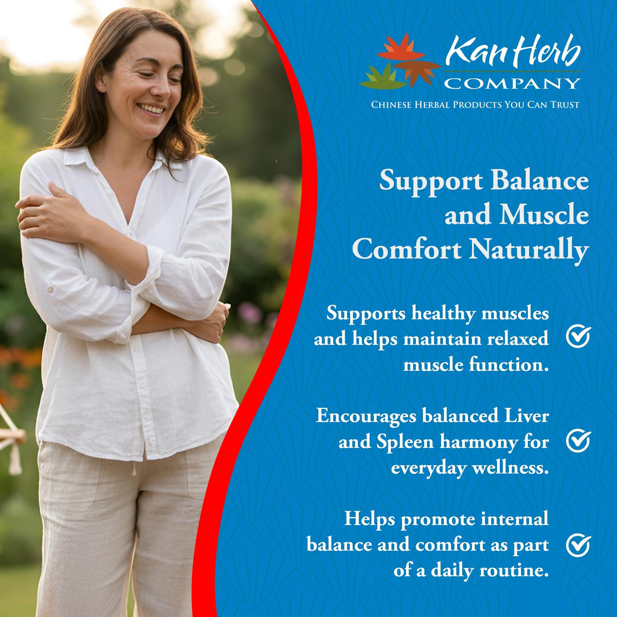 Kan Herbs Company Peony & Licorice Formula Tablets – Traditional Chinese Herbal Blend with White Peony Root & Chinese Licorice to Support Liver Balance, Muscle Comfort & Digestive Harmony, 60 Tablets