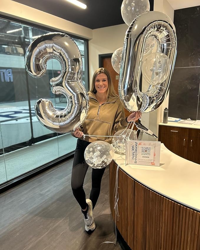 Silver Number 3 Balloon 40 Inch, 3 Balloon Number, 3rd Birthday Decorations, Silver Party Supplies for Boys Girls